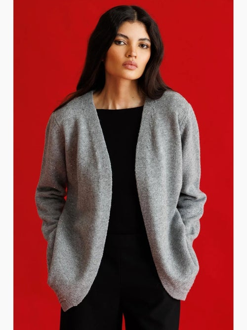 Casaco de malha canelada oversized mixray - Kiabi
