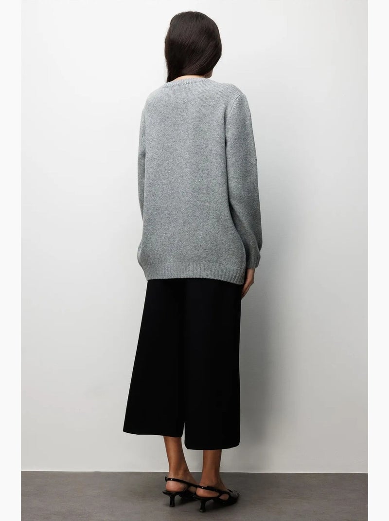 Casaco de malha canelada oversized mixray Cinza - Kiabi