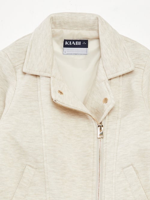 Casaco de malha com abertura com fecho assimétrica - Kiabi