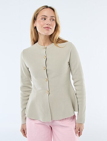 Casaco de malha com botões de estrelas