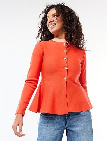 Casaco de malha com botões de estrelas