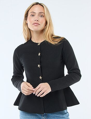 Casaco de malha com botões de estrelas