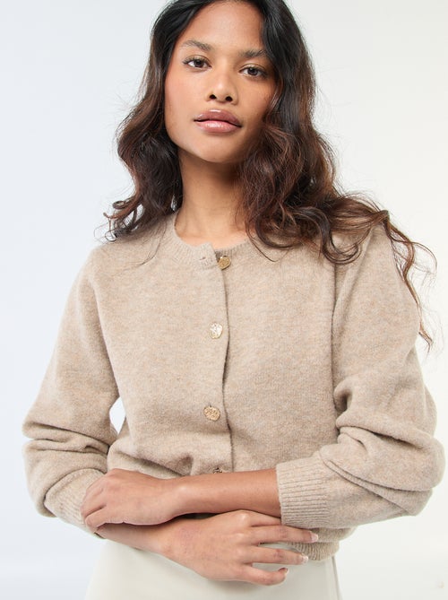 Casaco de malha com botões dourados - Kiabi