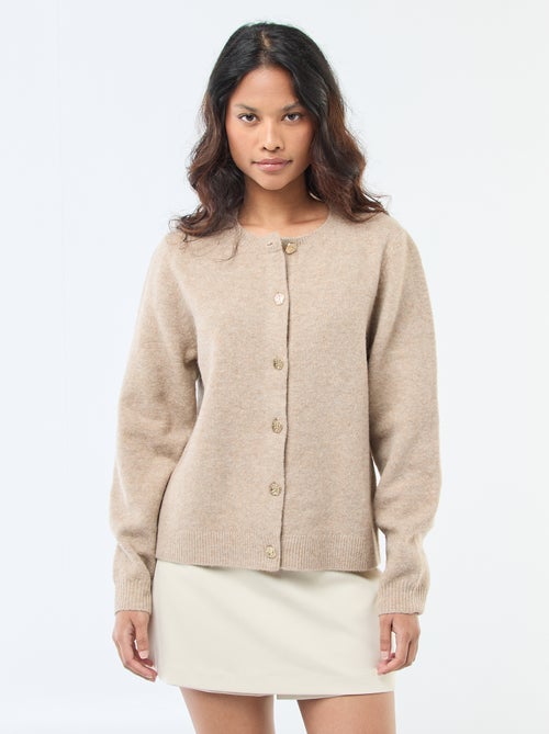 Casaco de malha com botões dourados - Kiabi