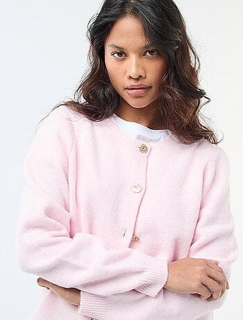 Casaco de malha com botões dourados