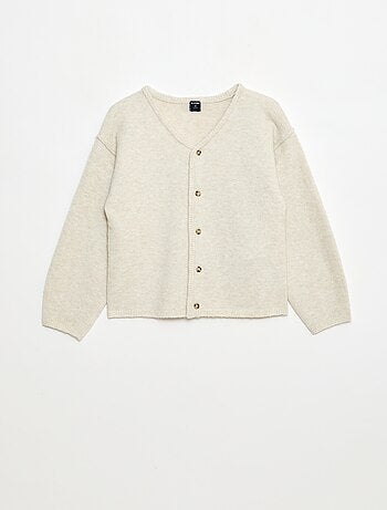 casaco de malha com decote em V