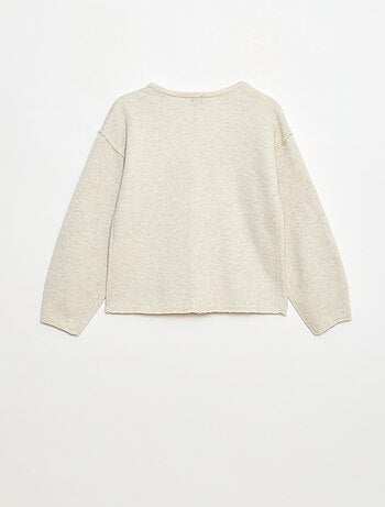 casaco de malha com decote em V