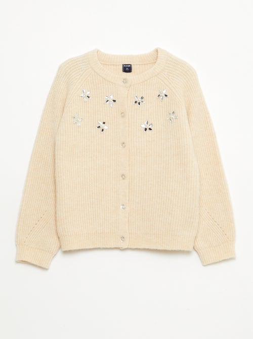 Casaco de malha com detalhes em pérolas - Kiabi