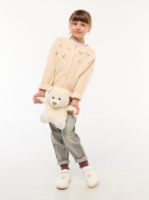 Casaco de malha com detalhes em pérolas - Kiabi