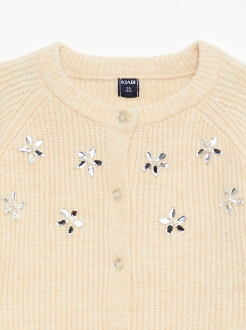 Casaco de malha com detalhes em pérolas - Kiabi