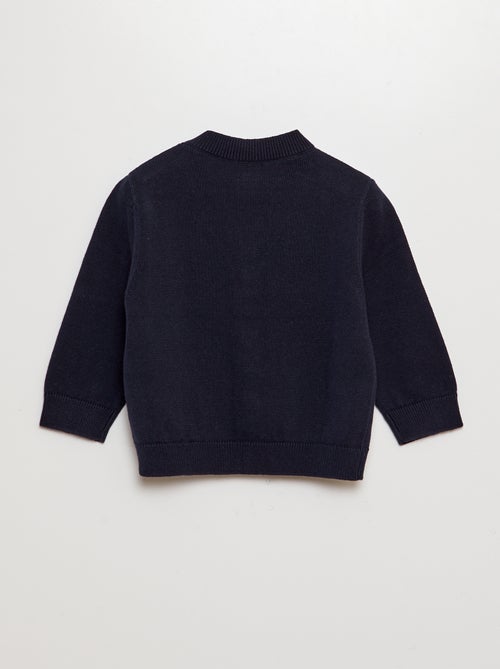 Casaco de malha com gola em bico - Kiabi