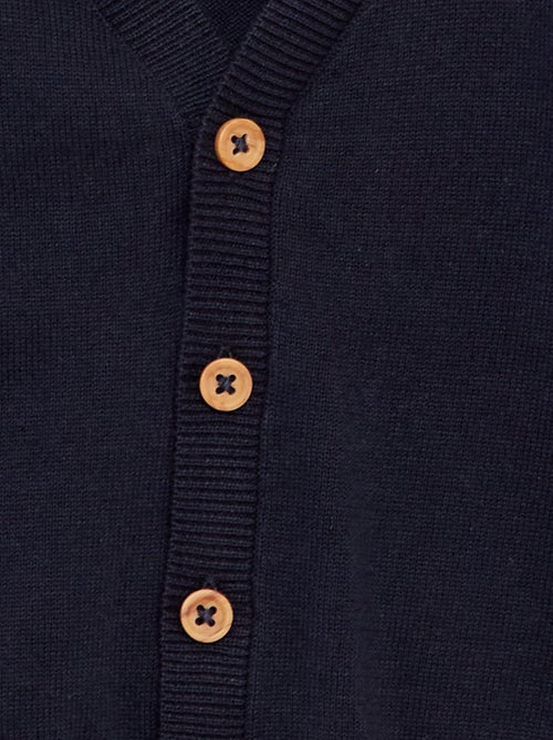 Casaco de malha com gola em bico - Kiabi