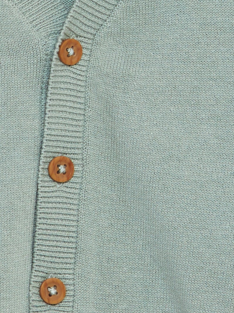 Casaco de malha com gola em bico VERDE - Kiabi