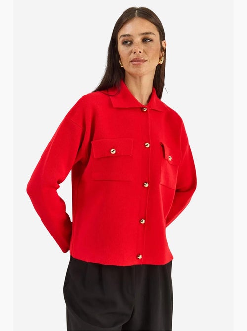 Casaco de malha com gola polo lucci - Kiabi Casaco de malha com gola polo lucci - Kiabi