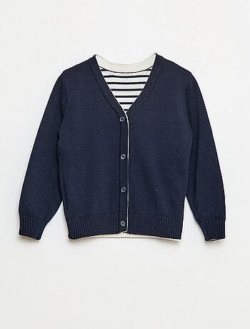 Casaco de malha com padrão de marinheiro reversível