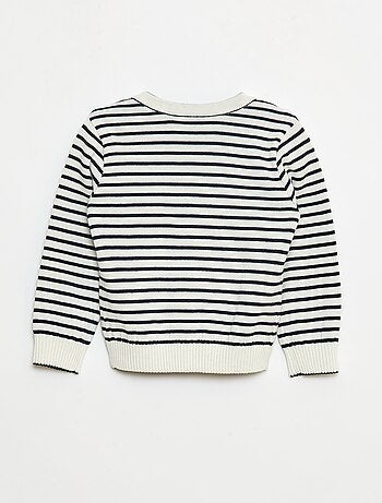 Casaco de malha com padrão de marinheiro reversível