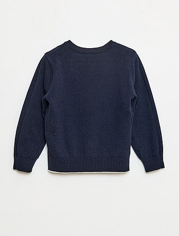 Casaco de malha com padrão de marinheiro reversível