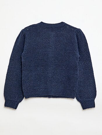 Casaco de malha com padrão rendado