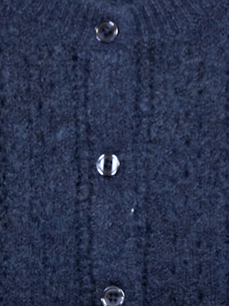 Casaco de malha com padrão rendado Azul - Kiabi