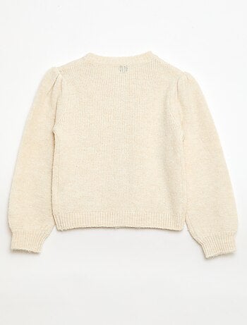 Casaco de malha com padrão rendado