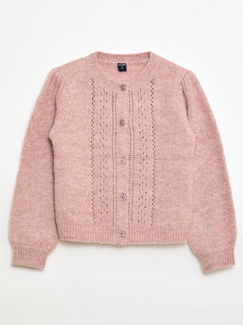 Casaco de malha com padrão rendado - Kiabi