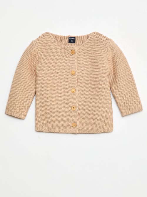 Casaco de malha com ponto musgo - Kiabi