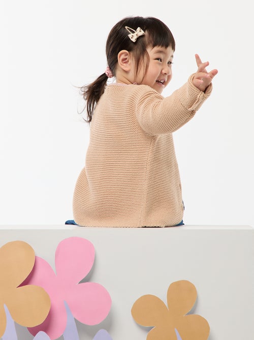 Casaco de malha com ponto musgo - Kiabi