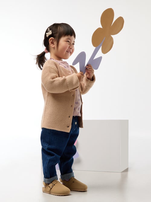 Casaco de malha com ponto musgo - Kiabi