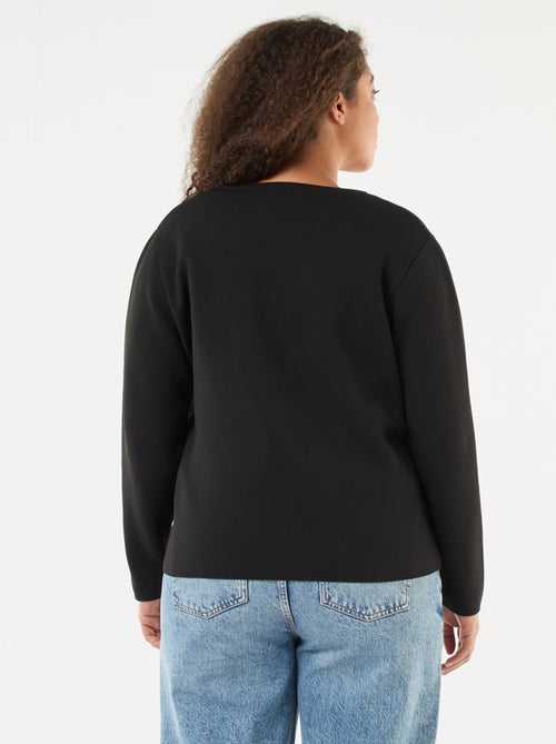 Casaco de malha com relevo e botões retro - Kiabi