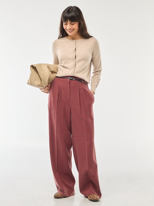 Casaco de malha de gola redonda liso - Kiabi