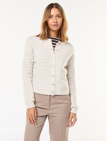 Casaco de malha em mohair e lã mista