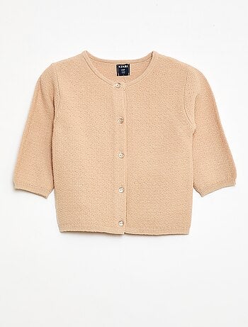 Casaco de malha fantasia com padrão rendado