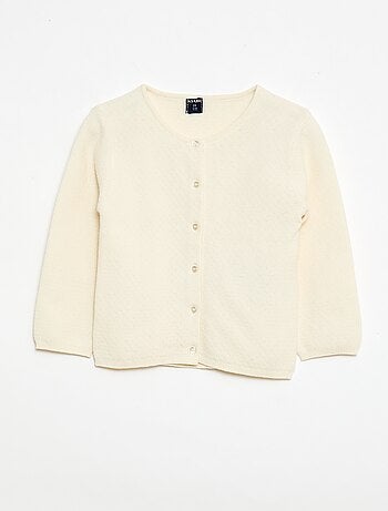 Casaco de malha fantasia com padrão rendado