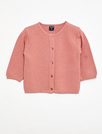 Casaco de malha fantasia com padrão rendado