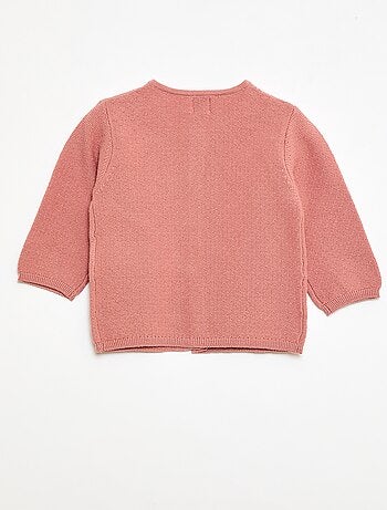 Casaco de malha fantasia com padrão rendado