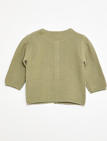 Casaco de malha fantasia com padrão rendado