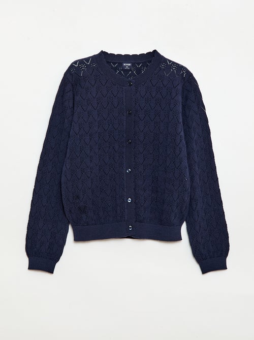 Casaco de malha fantasia com ponto aberto - Kiabi