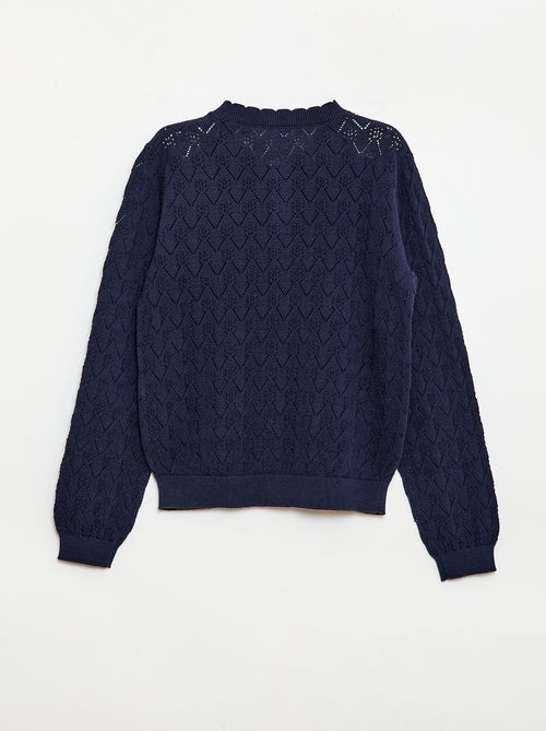 Casaco de malha fantasia com ponto aberto - Kiabi