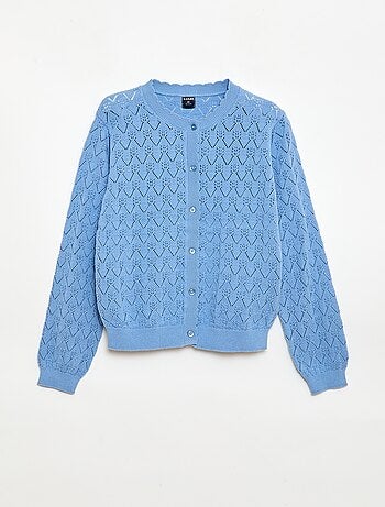 Casaco de malha fantasia com ponto aberto