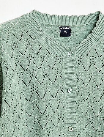 Casaco de malha fantasia com ponto aberto