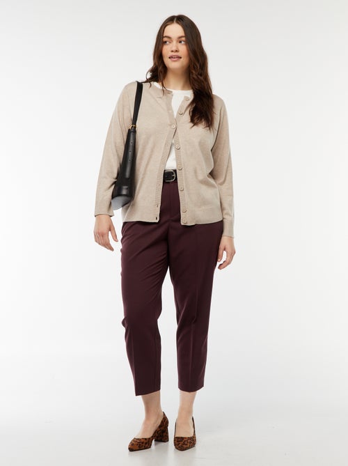 Casaco de malha fina larga com abertura com botões - Kiabi