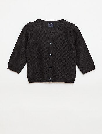 Cardigan de malha fina lisa