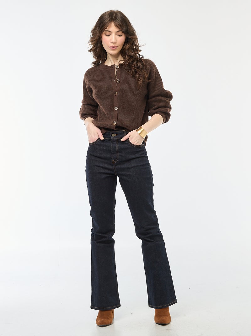 Casaco de malha grossa Castanho - Kiabi