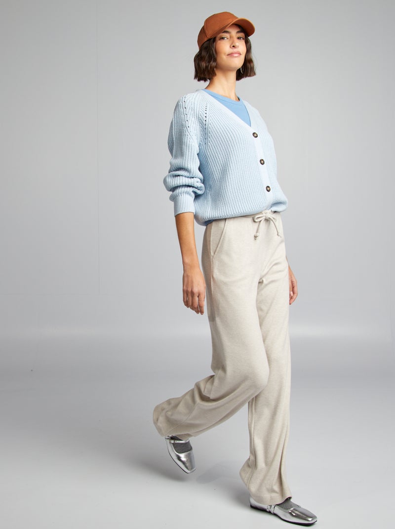 Casaco de malha grossa larga AZUL - Kiabi