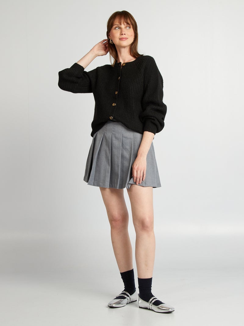 Casaco de malha grossa larga Preto - Kiabi