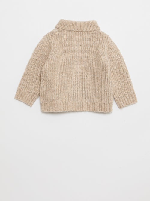 Casaco de malha grosso com gola xaile - Kiabi