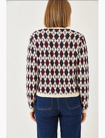 Casaco de malha jacquard com bolsos lucci