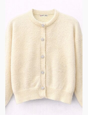 Casaco de malha jacquard oversized com botões mixray