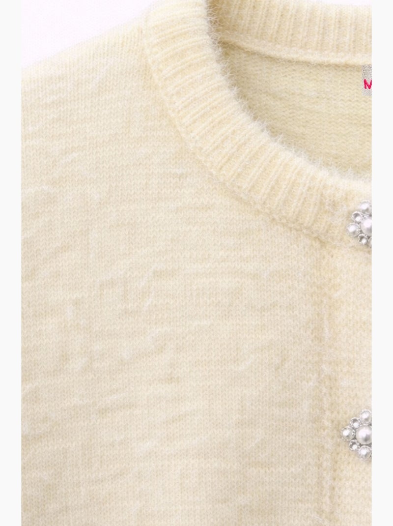 Casaco de malha jacquard oversized com botões mixray Amarelo-limão - Kiabi