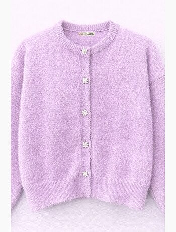 Casaco de malha jacquard oversized com botões mixray